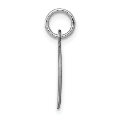 Sterling Silver Rhodium-Plated Fancy Script Letter D Initial Charm