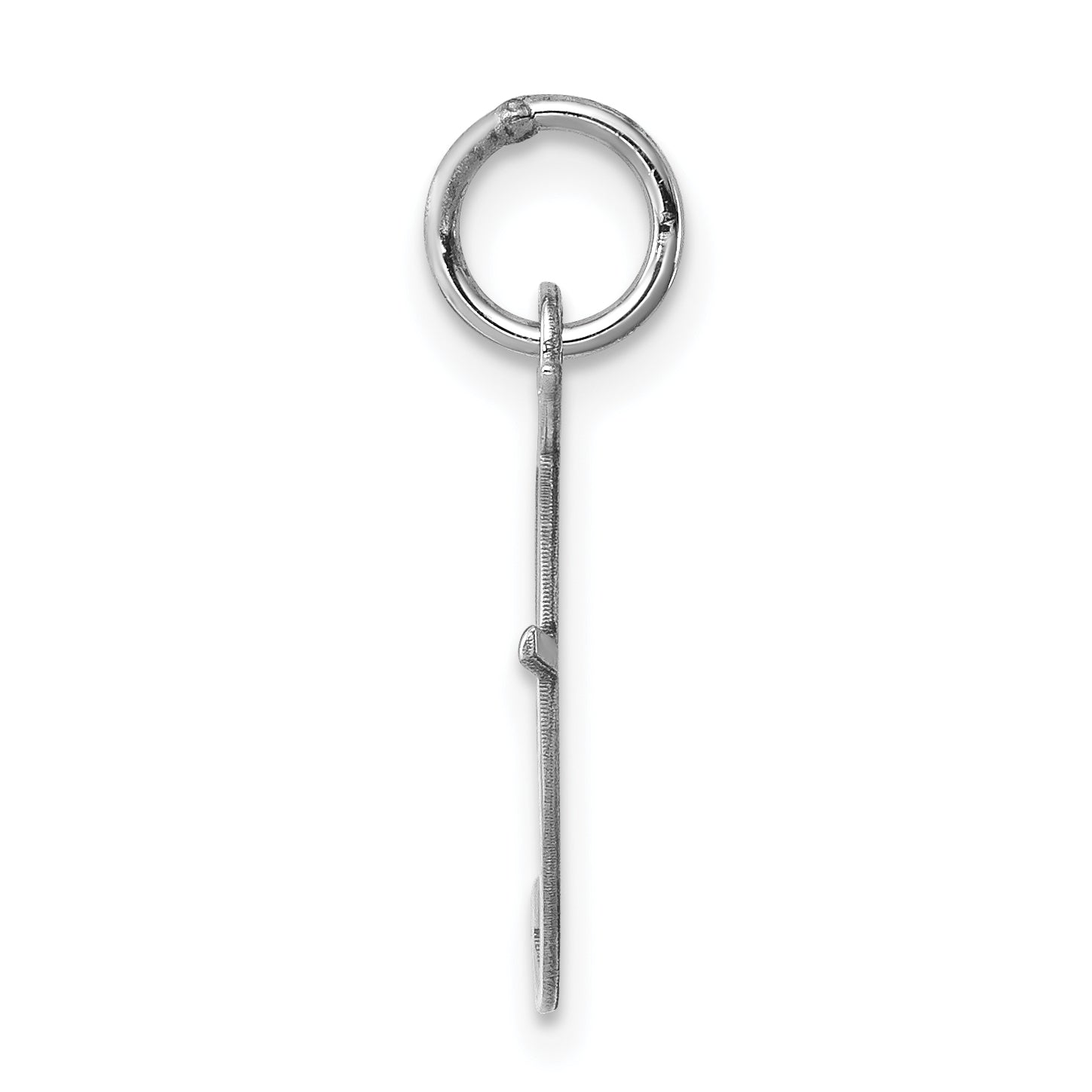 Sterling Silver Rhodium-Plated Fancy Script Letter F Initial Charm