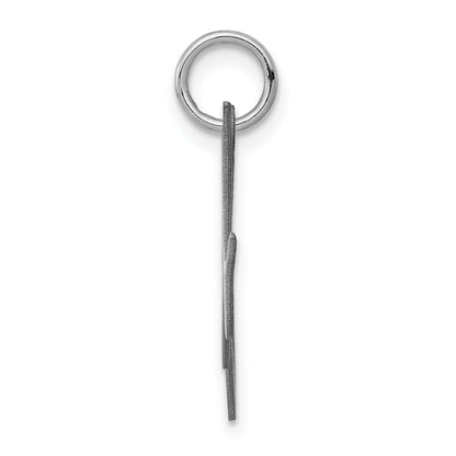 Sterling Silver Rhodium-Plated Fancy Script Letter M Initial Charm