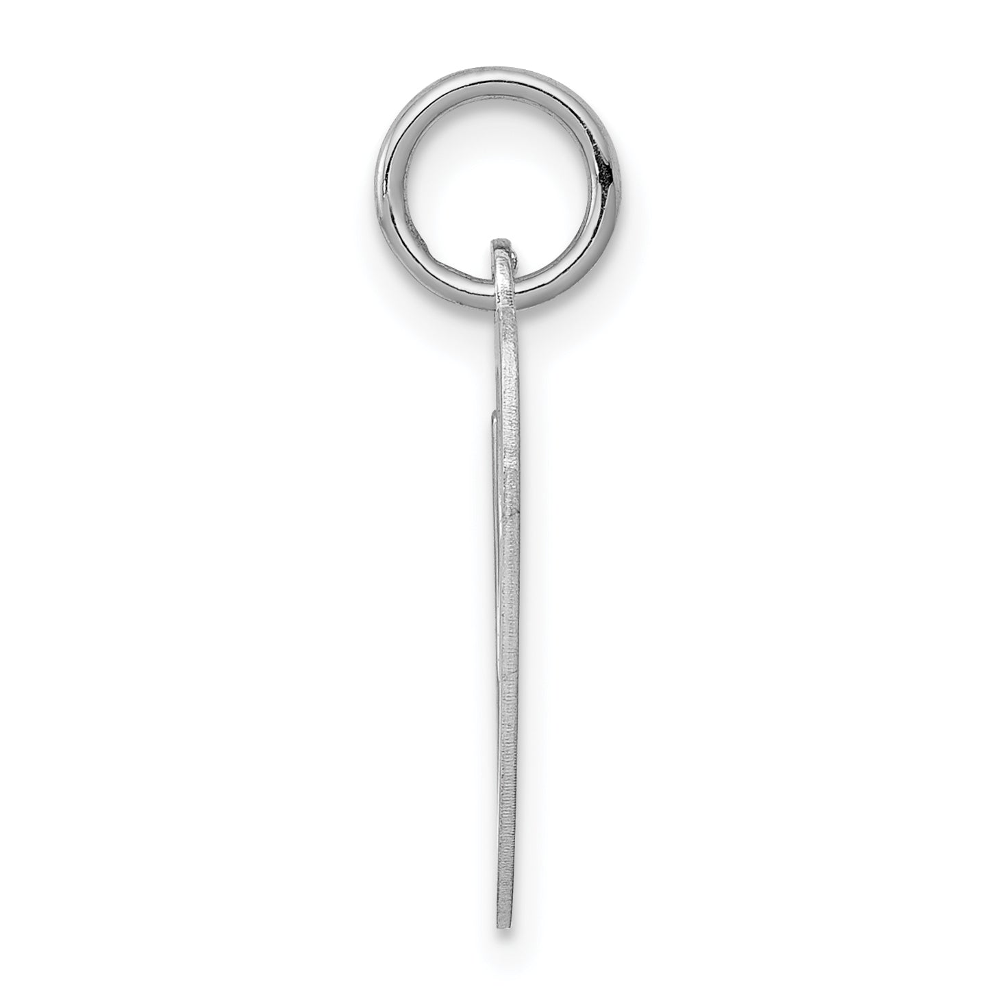 Sterling Silver Rhodium-Plated Fancy Script Letter O Initial Charm