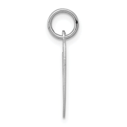 Sterling Silver Rhodium-Plated Fancy Script Letter O Initial Charm