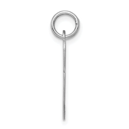 Sterling Silver Rhodium-Plated Fancy Script Letter P Initial Charm