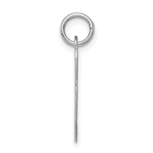 Sterling Silver Rhodium-Plated Fancy Script Letter P Initial Charm