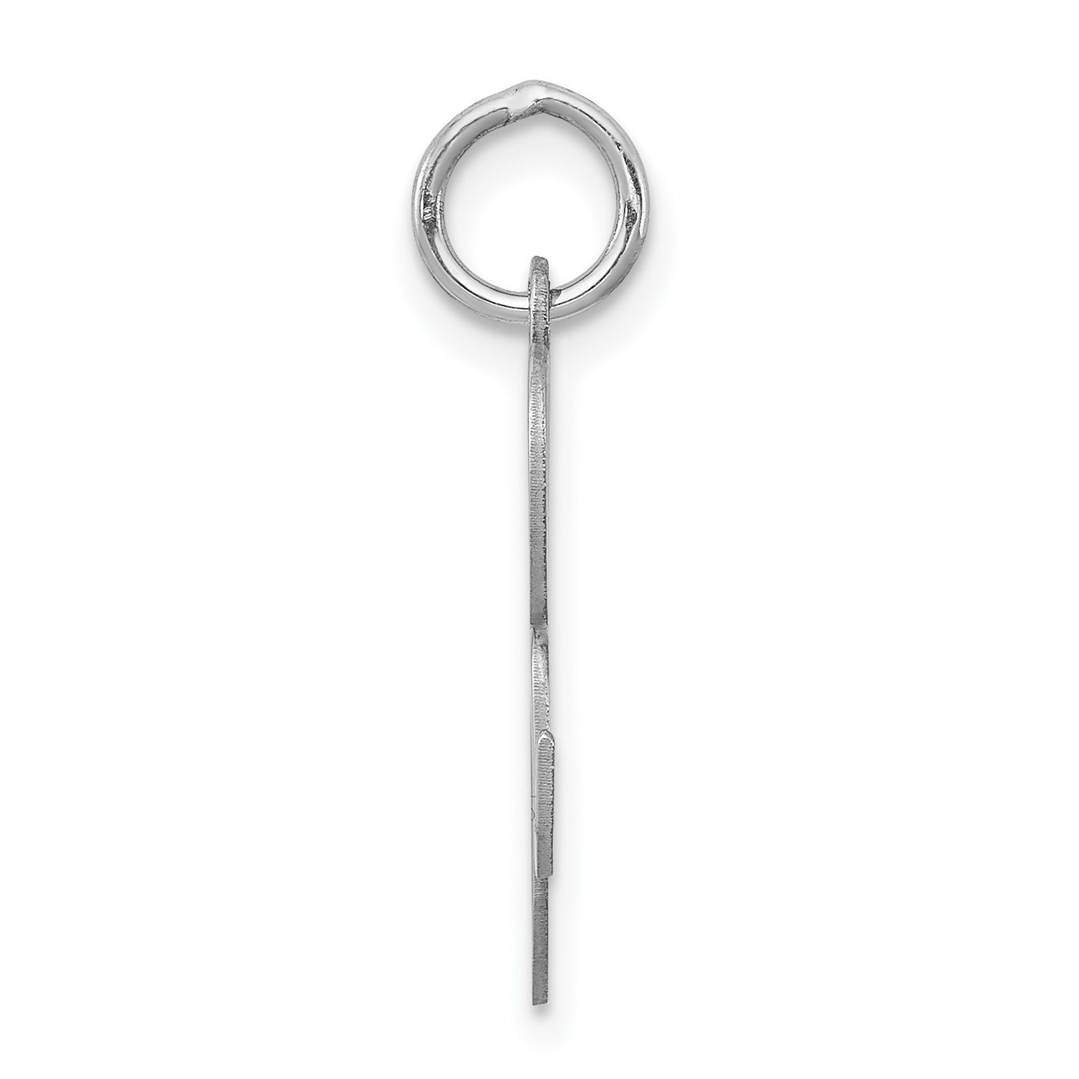 Sterling Silver Rhodium-Plated Fancy Script Letter R Initial Charm