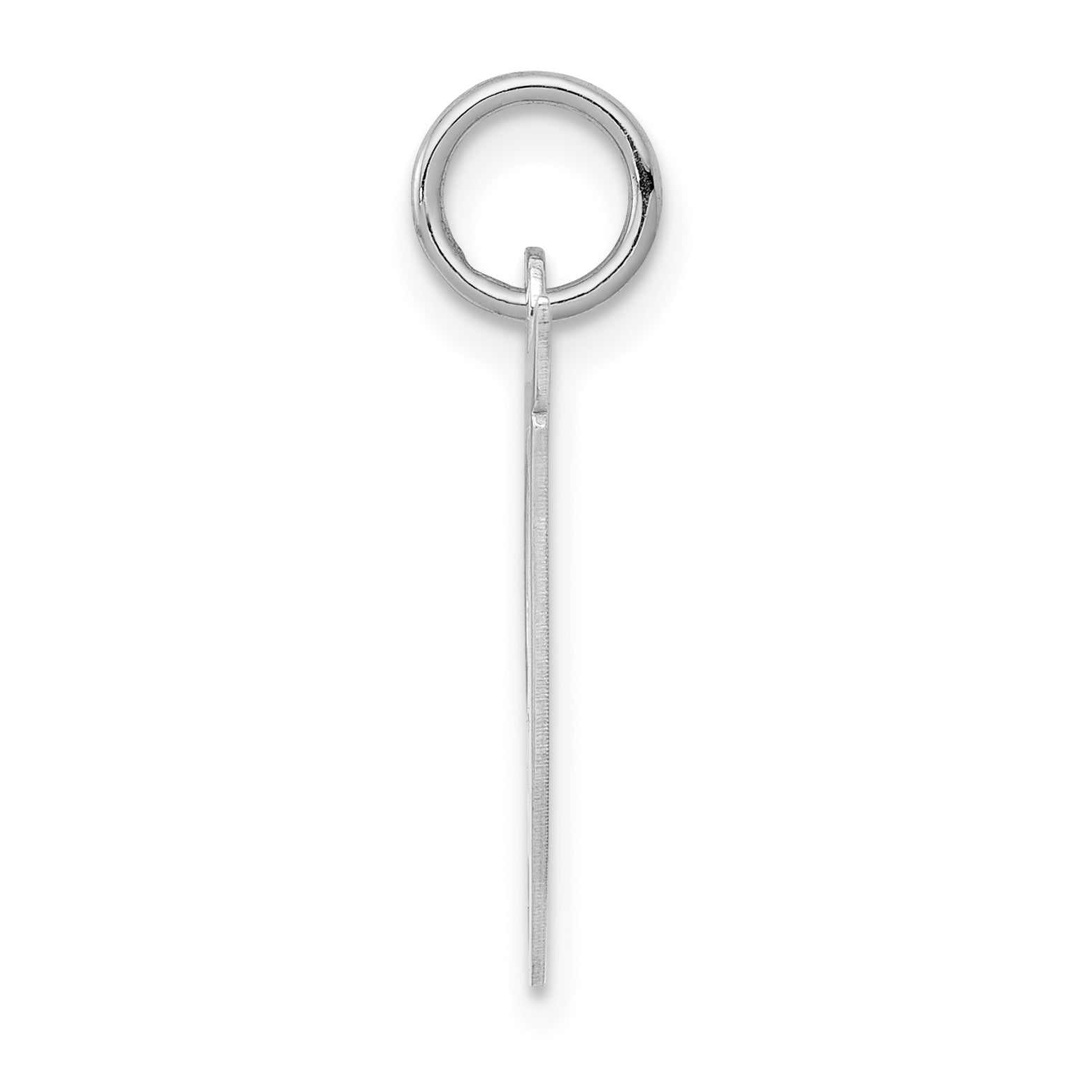 Sterling Silver Rhodium-Plated Fancy Script Letter T Initial Charm