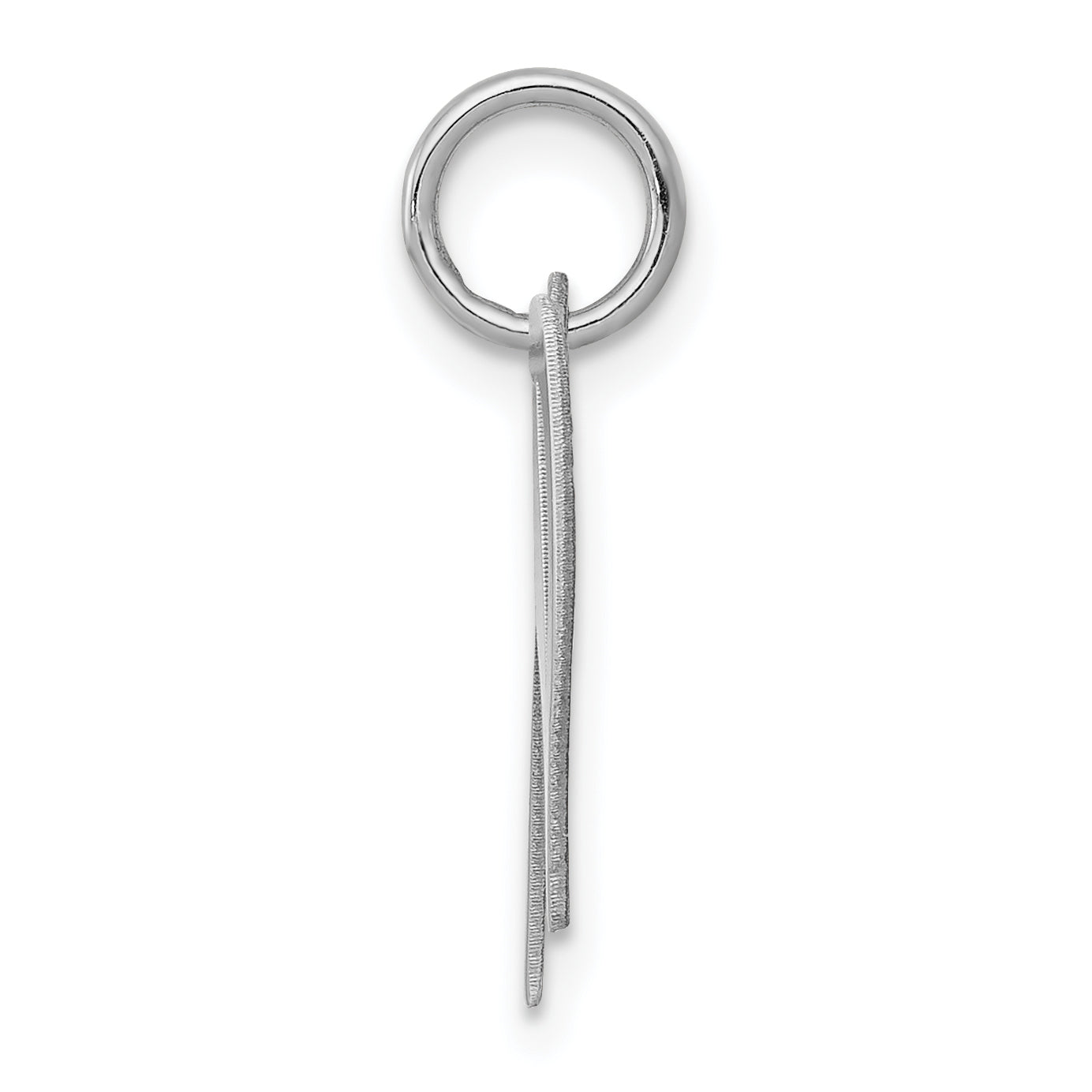 Sterling Silver Rhodium-Plated Fancy Script Letter W Initial Charm