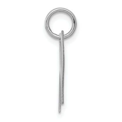 Sterling Silver Rhodium-Plated Fancy Script Letter W Initial Charm