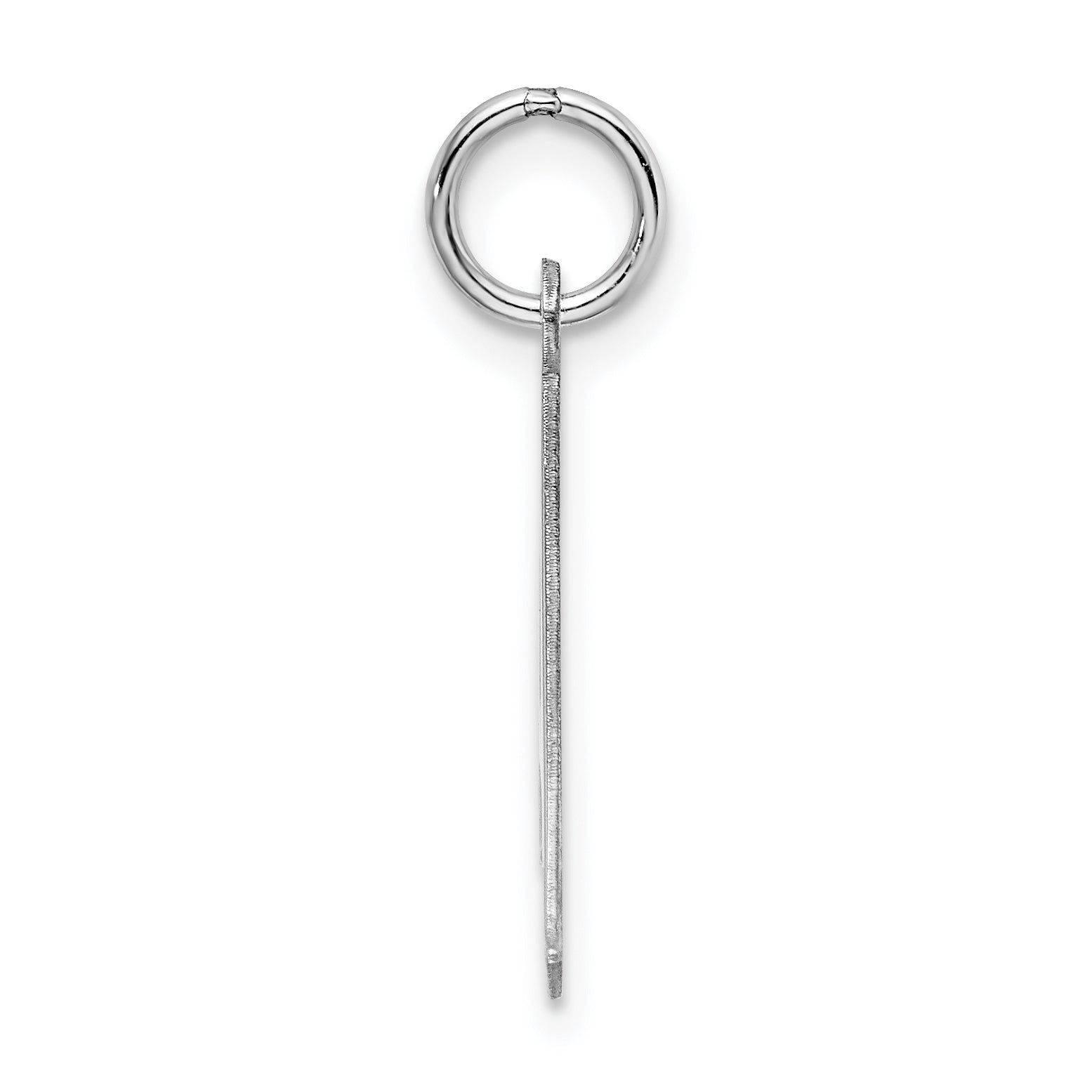 Sterling Silver Rhodium-Plated Artisan Block Letter A Initial Charm