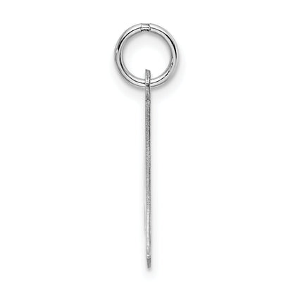 Sterling Silver Rhodium-Plated Artisan Block Letter A Initial Charm