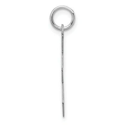 Sterling Silver Rhodium-Plated Artisan Block Letter E Initial Charm