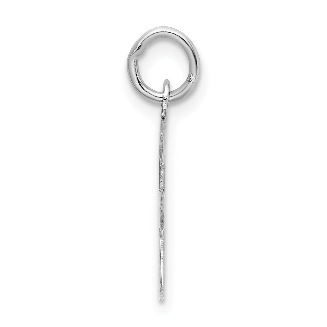 Sterling Silver Rhodium-Plated Artisan Block Letter F Initial Charm