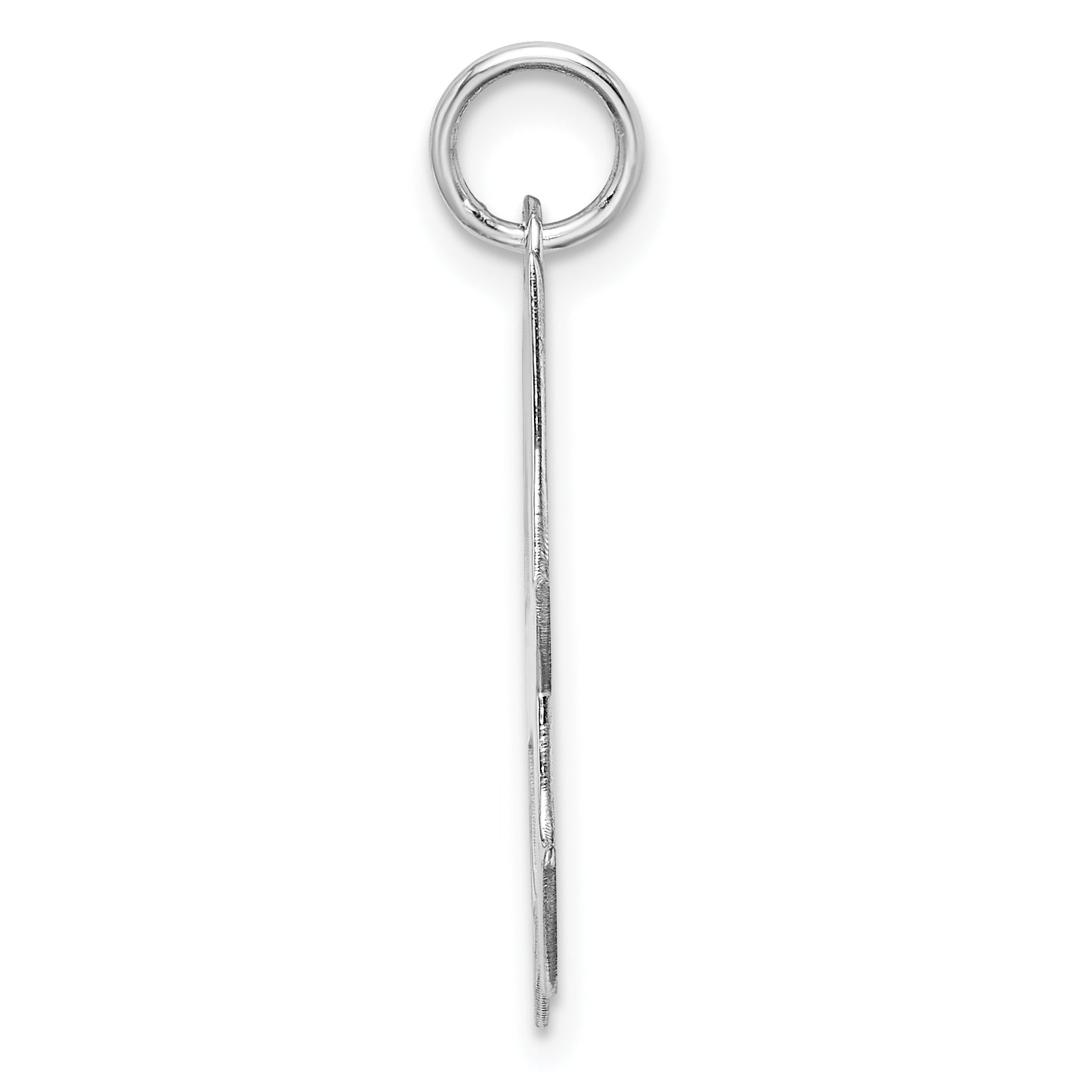 Sterling Silver Rhodium-Plated Artisan Block Letter H Initial Charm