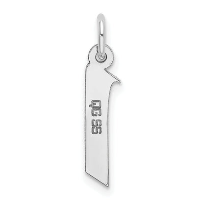 Sterling Silver Rhodium-Plated Artisan Block Letter I Initial Charm