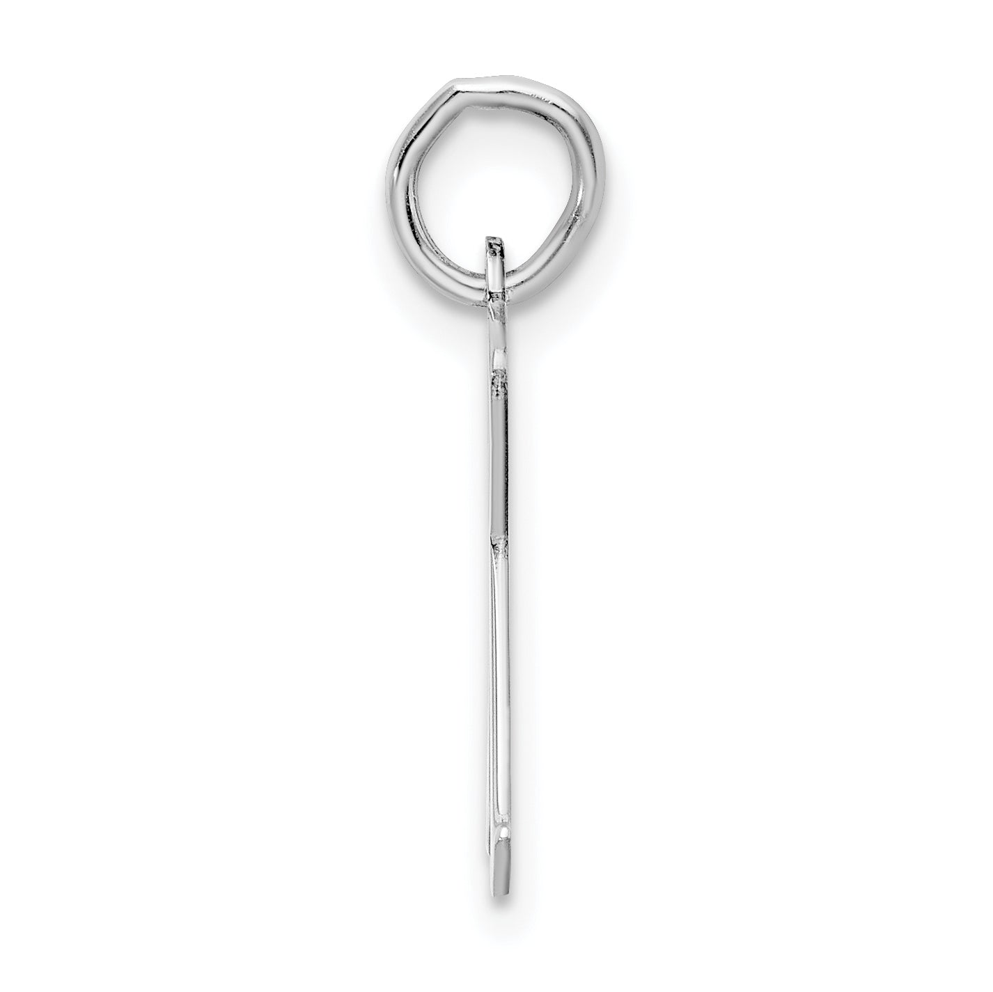 Sterling Silver Rhodium-Plated Artisan Block Letter K Initial Charm