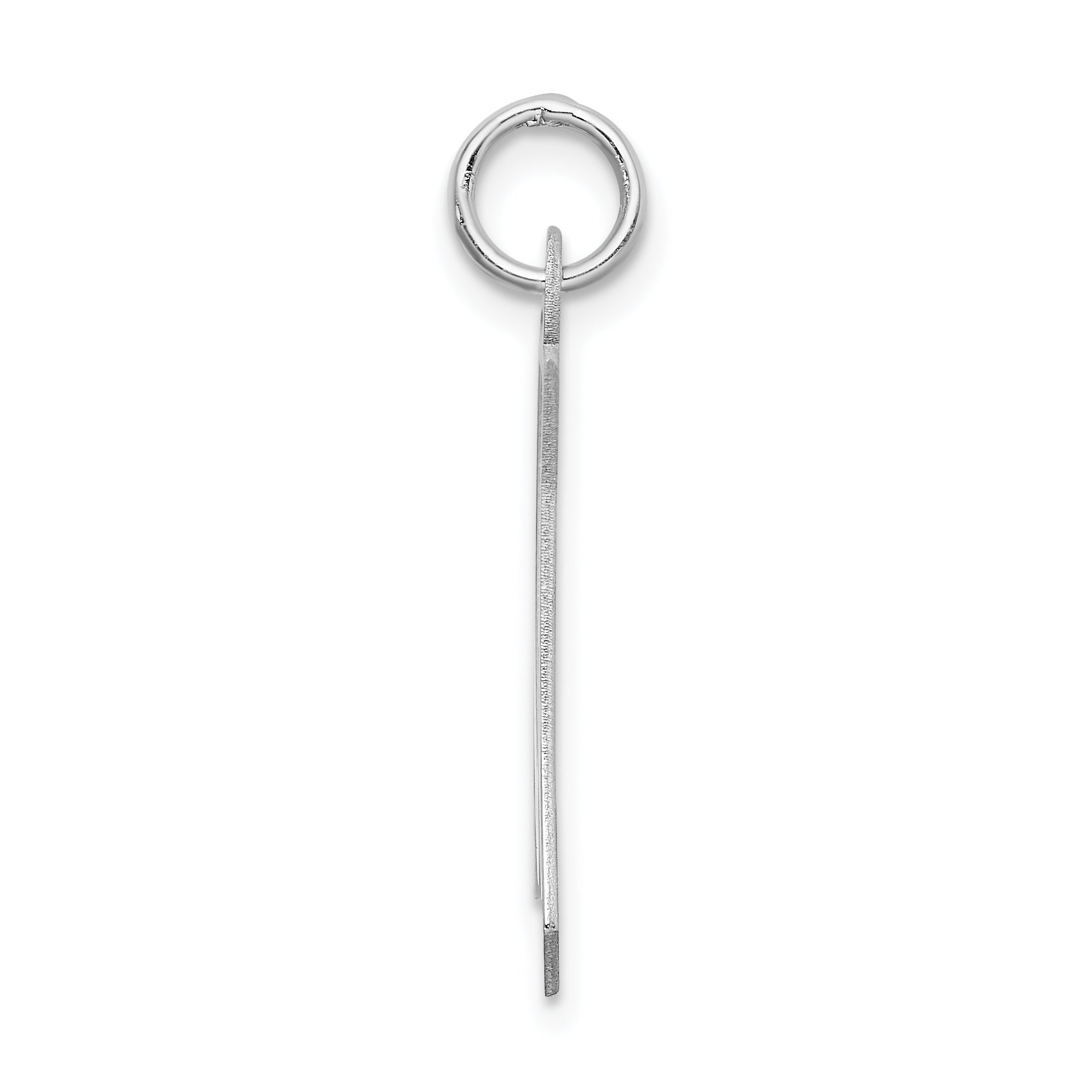 Sterling Silver Rhodium-Plated Artisan Block Letter M Initial Charm