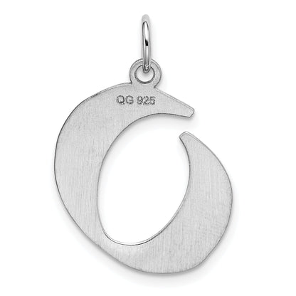 Sterling Silver Rhodium-Plated Artisan Block Letter O Initial Charm