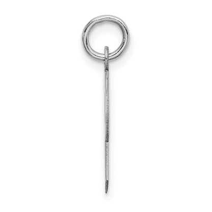 Sterling Silver Rhodium-Plated Artisan Block Letter P Initial Charm