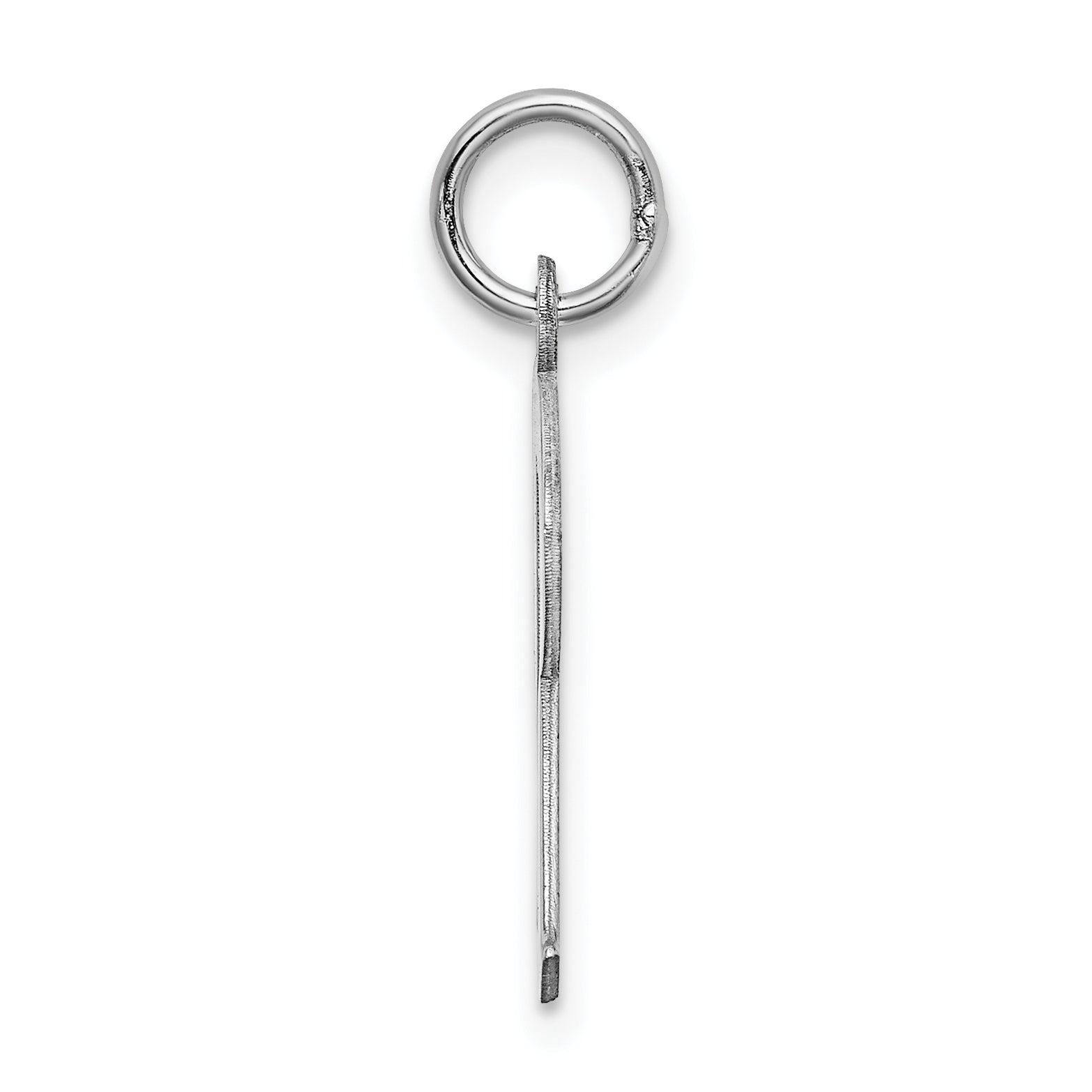 Sterling Silver Rhodium-Plated Artisan Block Letter R Initial Charm