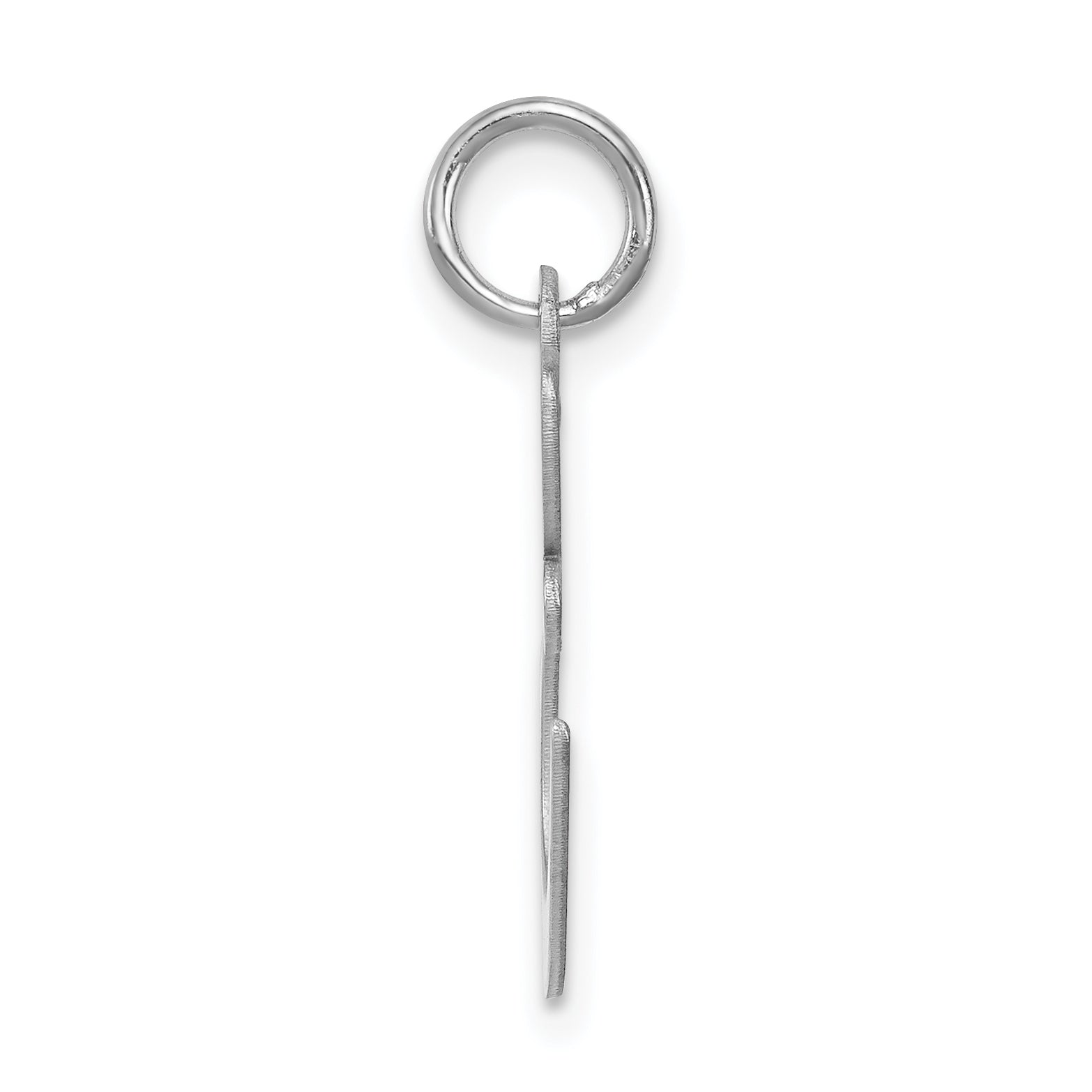 Sterling Silver Rhodium-Plated Fancy Script Letter E Initial Charm