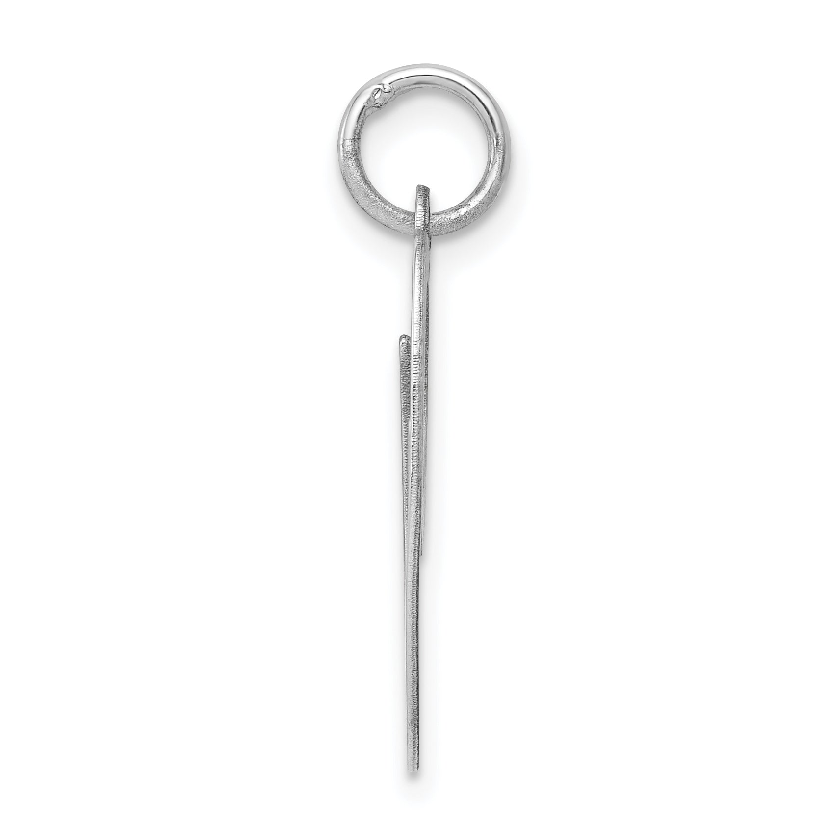 Sterling Silver Rhodium-Plated Fancy Script Letter O Initial Charm