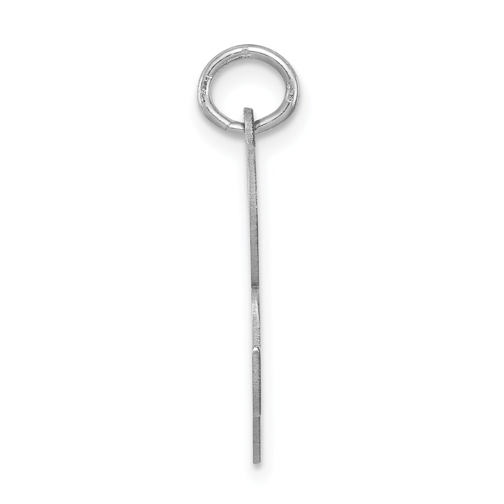 Sterling Silver Rhodium-Plated Fancy Script Letter R Initial Charm