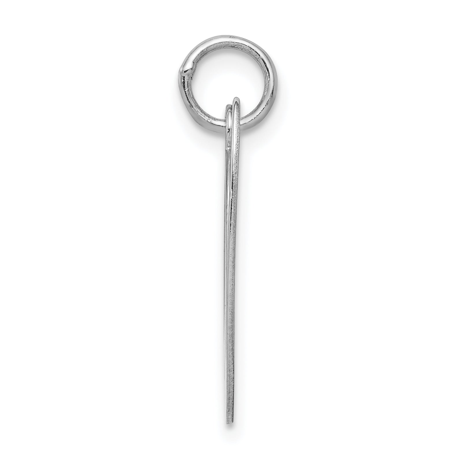 Sterling Silver Rhodium-Plated Fancy Script Letter V Initial Charm