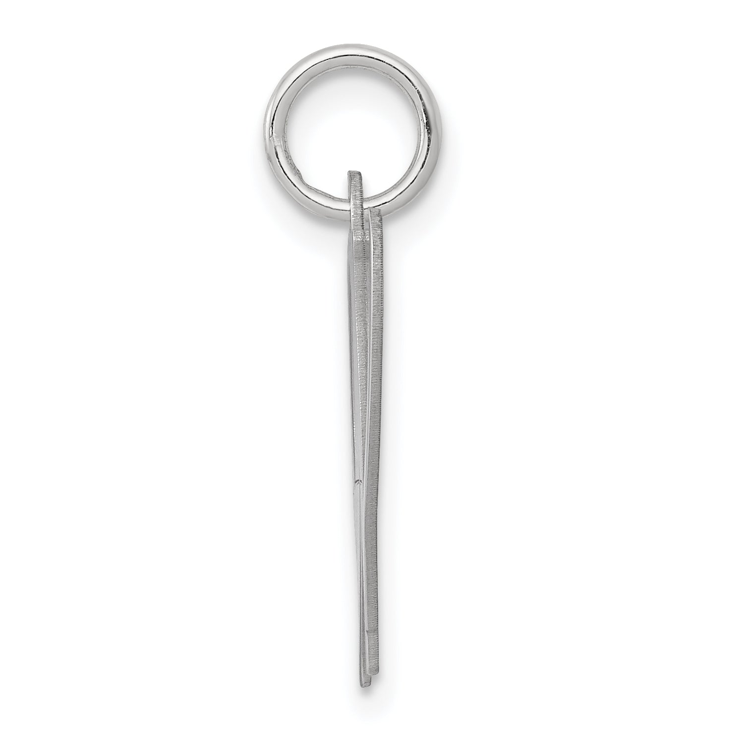 Sterling Silver Rhodium-Plated Fancy Script Letter W Initial Charm