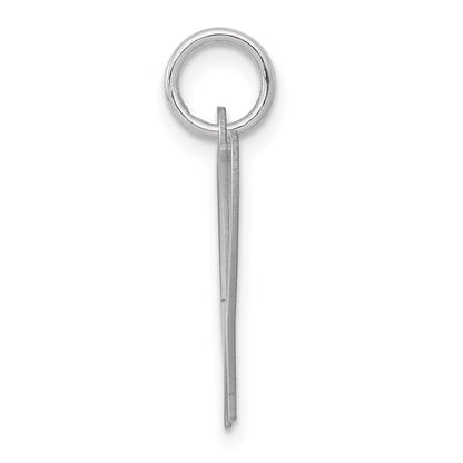 Sterling Silver Rhodium-Plated Fancy Script Letter W Initial Charm