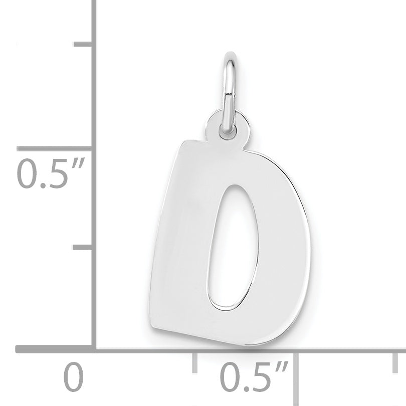 Sterling Silver Bubble Block Initial D Charm