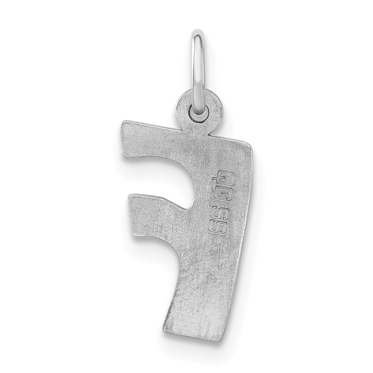 Sterling Silver Bubble Block Initial F Charm