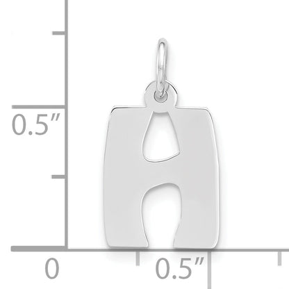 Sterling Silver Polished Bubble Block Initial H Charm