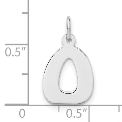 Sterling Silver Bubble Block Initial O Charm