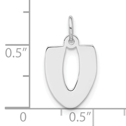 Sterling Silver Polished Bubble Block Initial V Charm