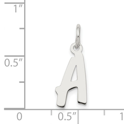 Sterling Silver Rhodium-Plated Letter A Initial Charm