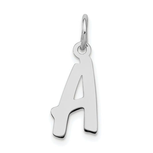 Sterling Silver Rhodium-Plated Letter A Initial Charm