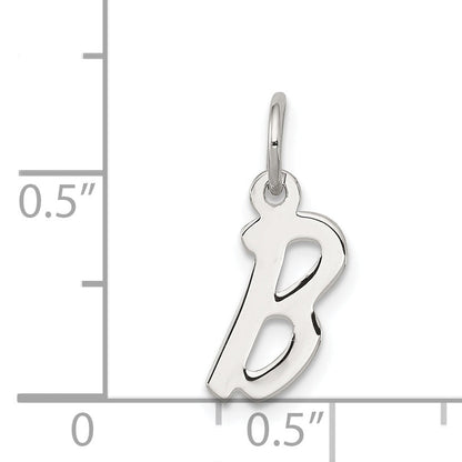 Sterling Silver Rhodium-Plated Letter B Initial Charm