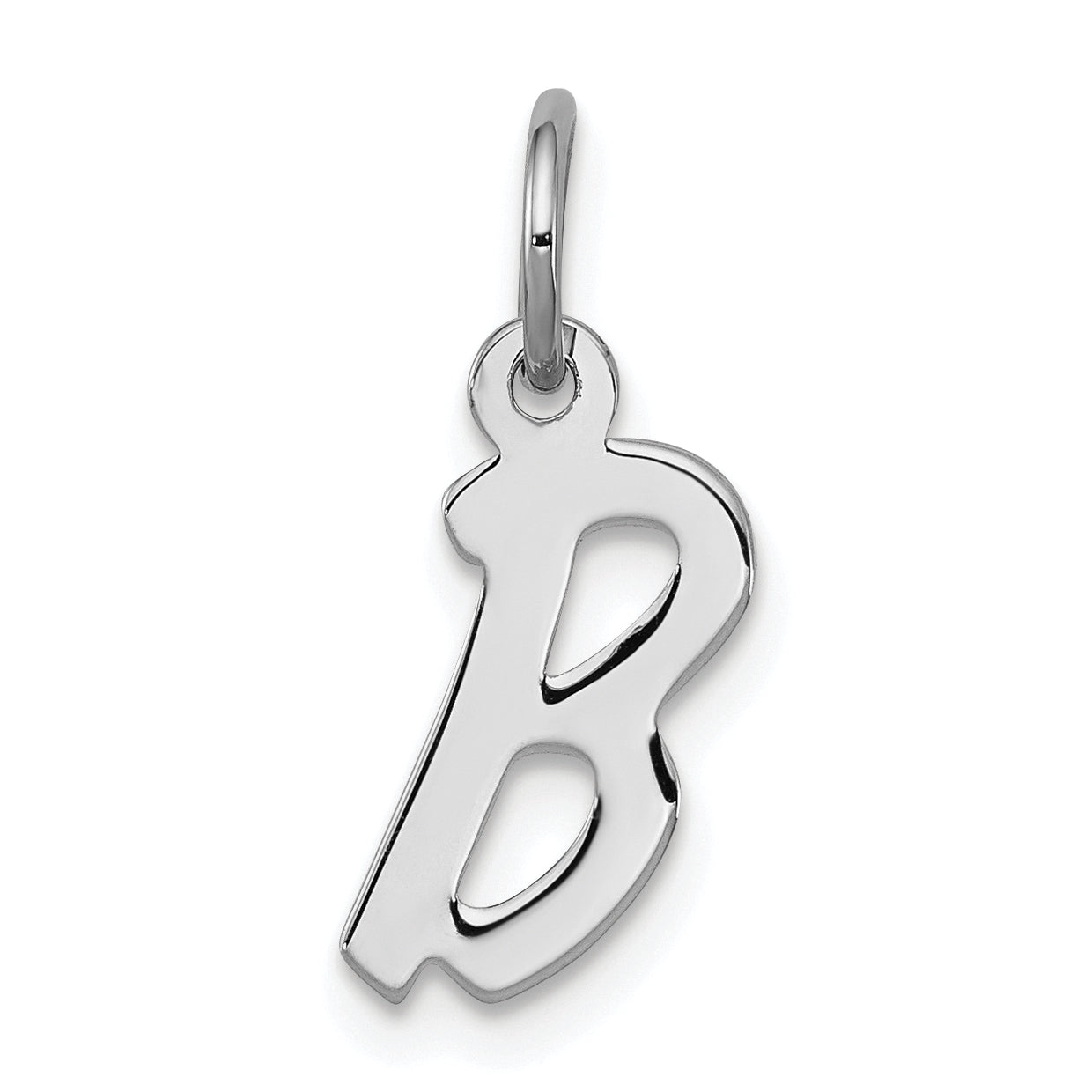 Sterling Silver Rhodium-Plated Letter B Initial Charm