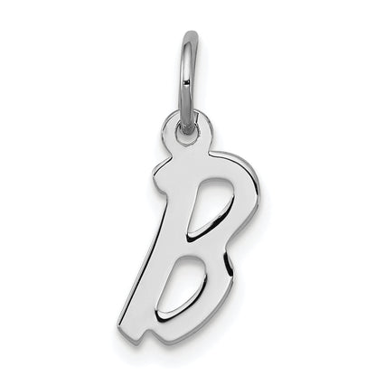 Sterling Silver Rhodium-Plated Letter B Initial Charm