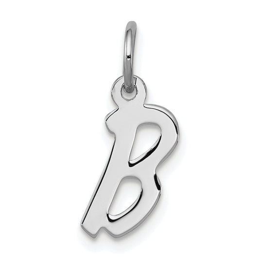 Sterling Silver Rhodium-Plated Letter B Initial Charm