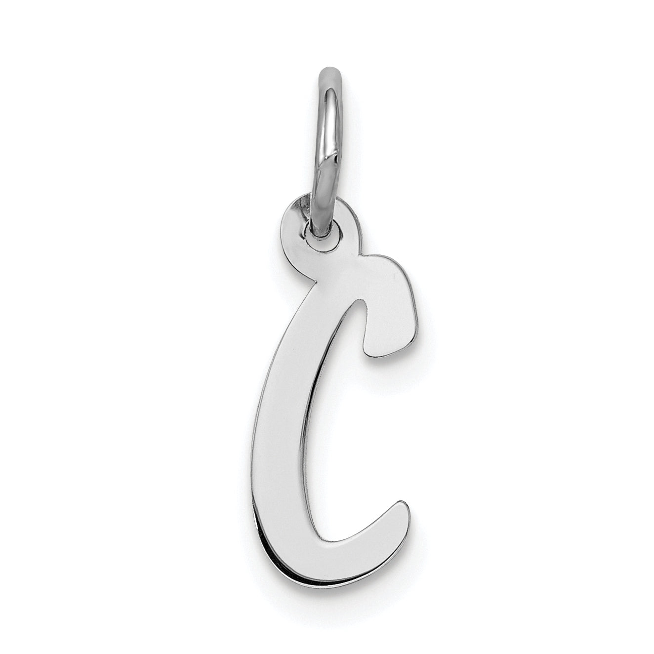 Sterling Silver Rhodium-Plated Letter C Initial Charm