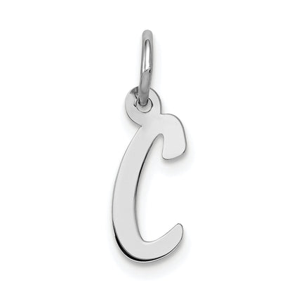 Sterling Silver Rhodium-Plated Letter C Initial Charm