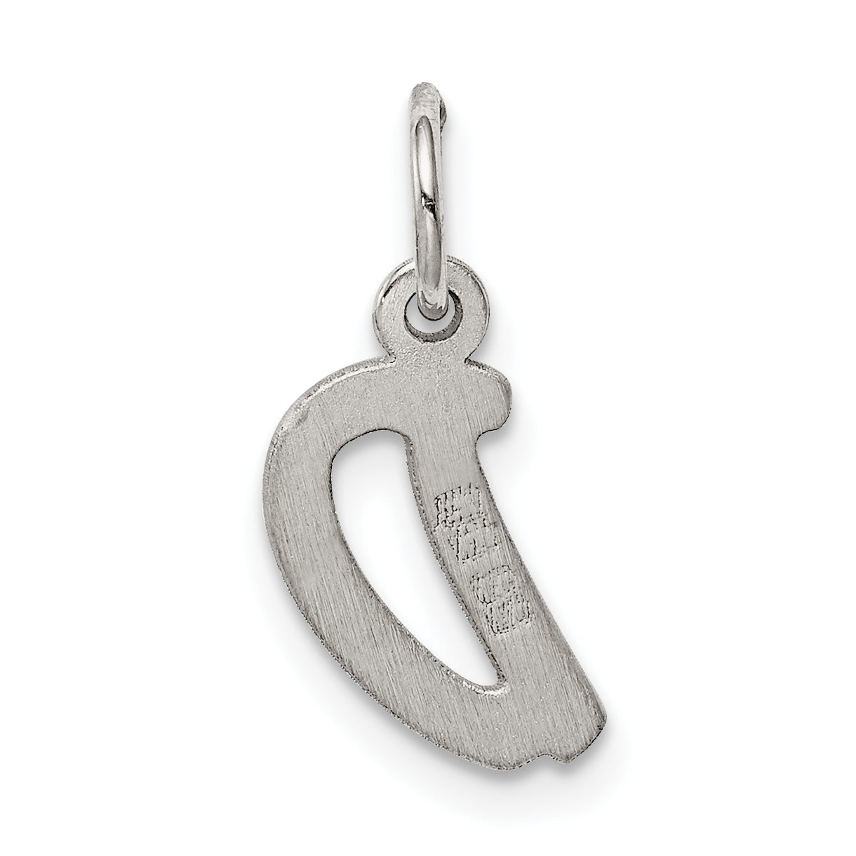Sterling Silver Rhodium-Plated Letter D Initial Charm