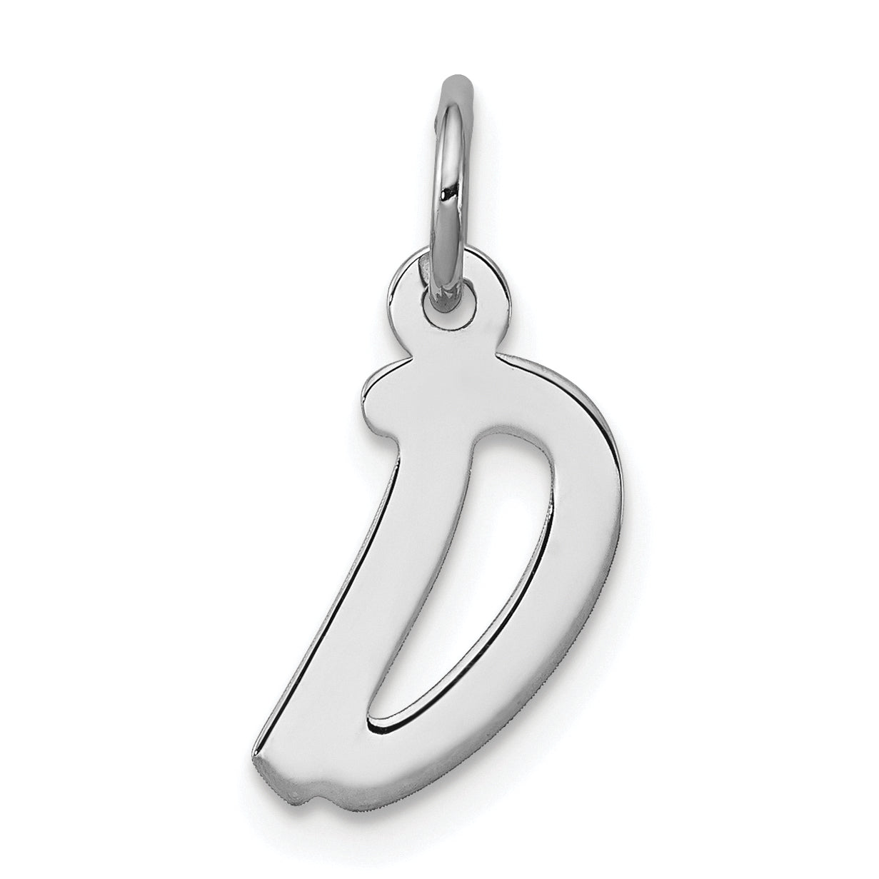 Sterling Silver Rhodium-Plated Letter D Initial Charm