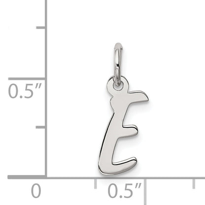 Sterling Silver Rhodium-Plated Letter E Initial Charm