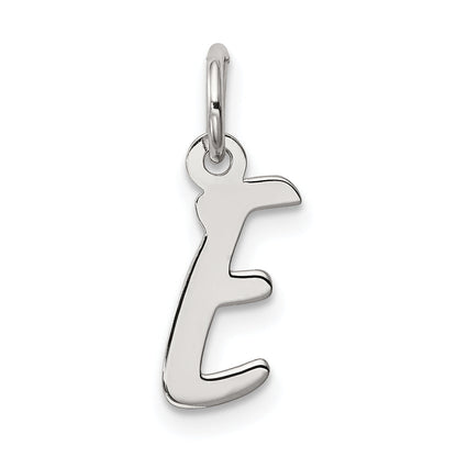 Sterling Silver Rhodium-Plated Letter E Initial Charm