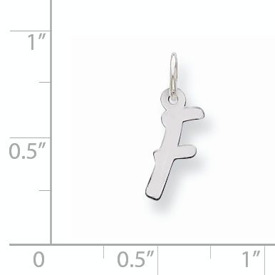 Sterling Silver Rhodium-Plated Letter F Initial Charm