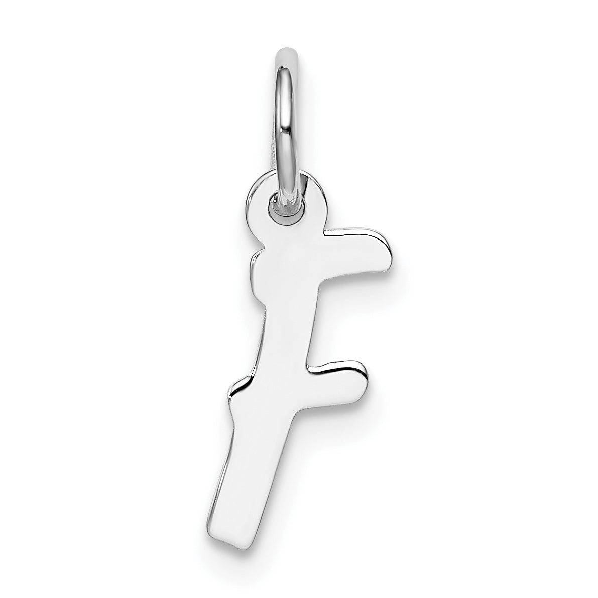 Sterling Silver Rhodium-Plated Letter F Initial Charm