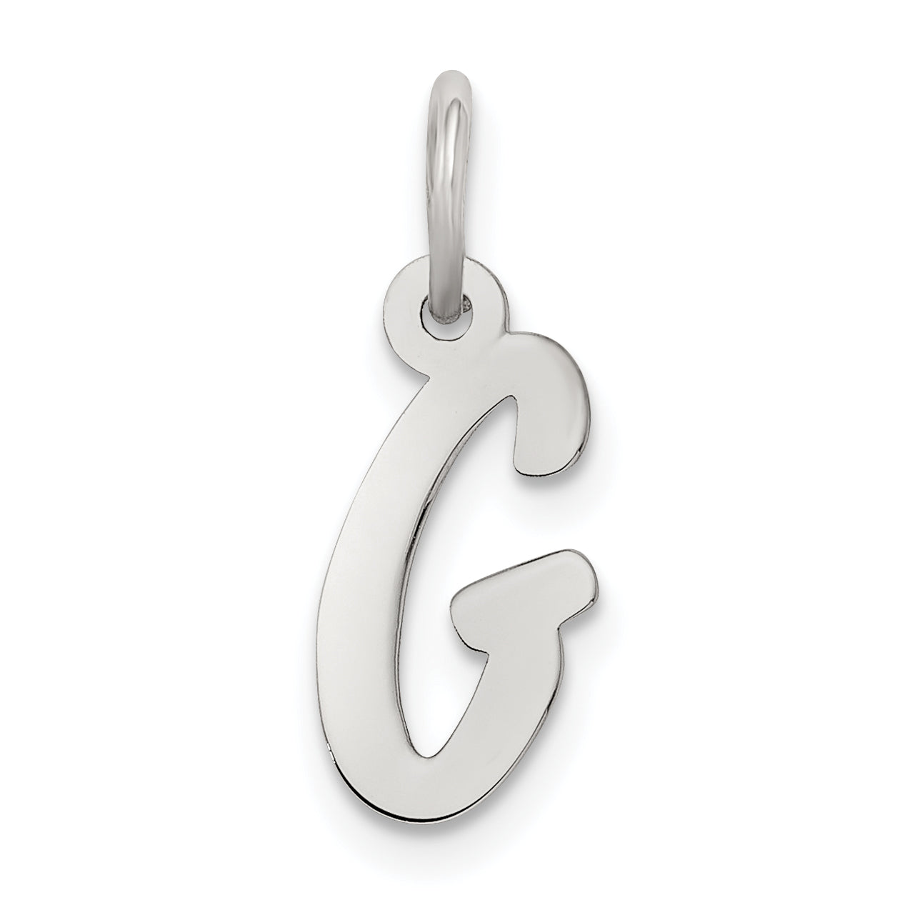 Sterling Silver Rhodium-Plated Letter G Initial Charm