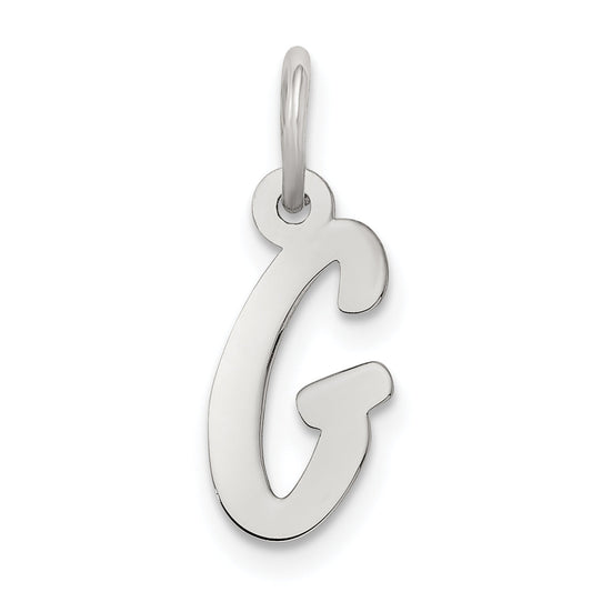 Sterling Silver Rhodium-Plated Letter G Initial Charm