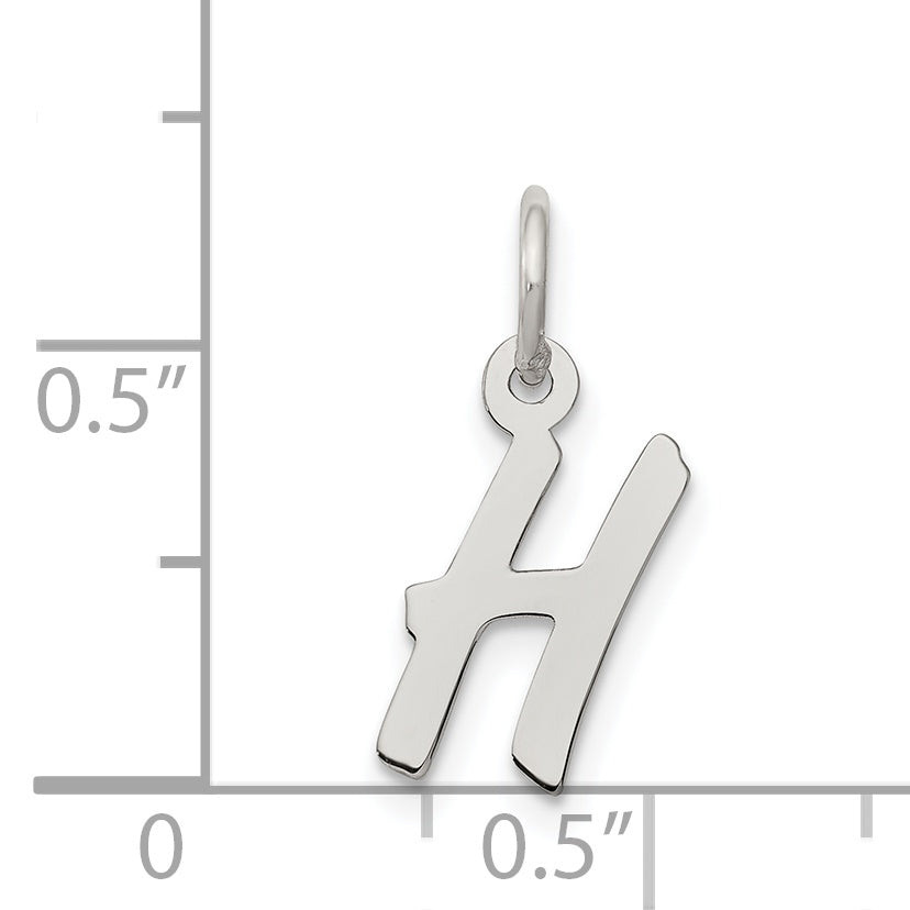 Sterling Silver Rhodium-Plated Letter H Initial Charm